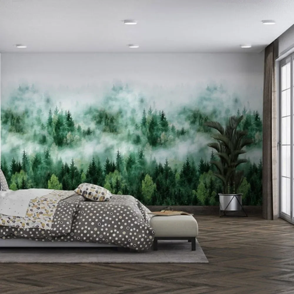 Smart Art Easy - Misty Forest Trees Green Wallpaper 2 Rolls RV $318